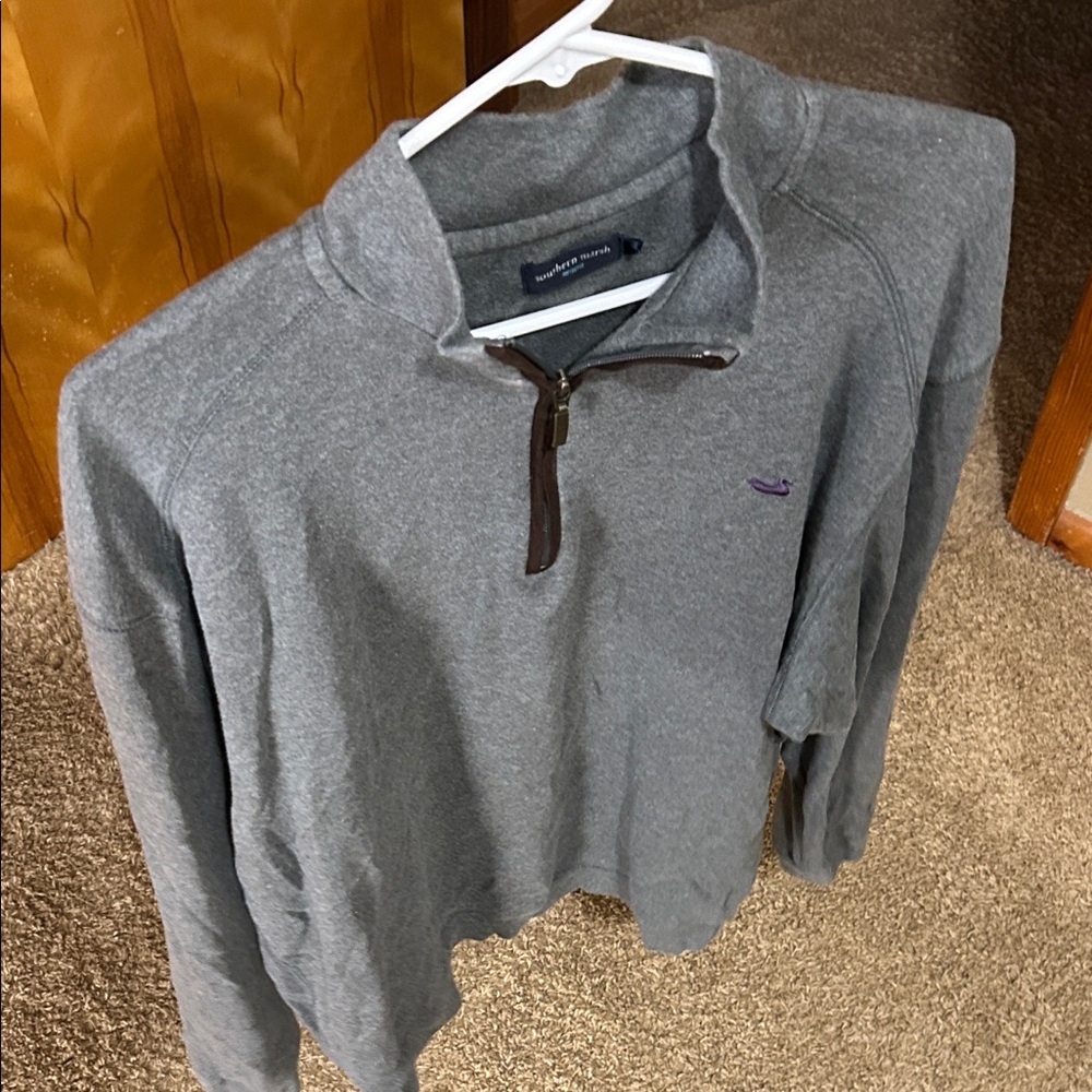 Southern Marsh Gray Zip-Up Sweater